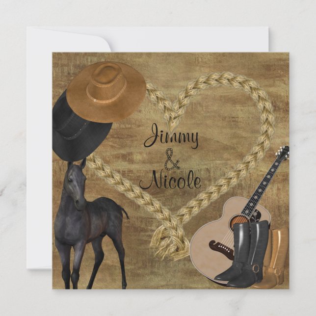 WESTERN HORSE WEDDING INVITATION (Front)