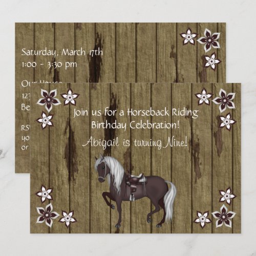 Western Horseback Riding Birthday Invitation