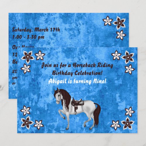 Western Horseback Riding Birthday Invitation