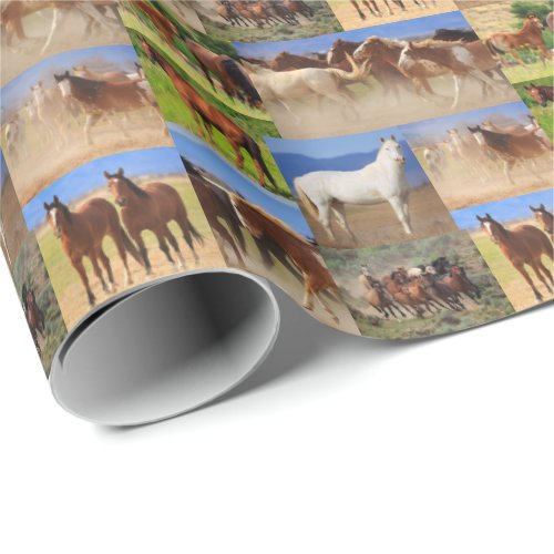 Western Horses Collage Wrapping Paper