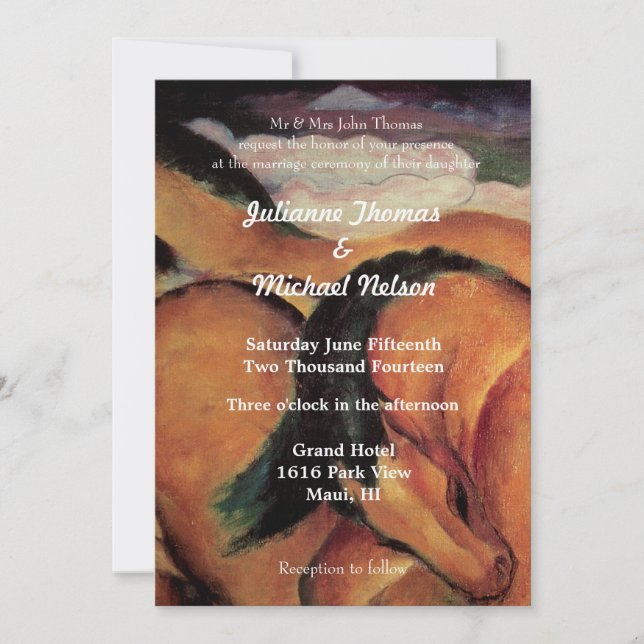 Western Horses Wedding Invitation (Front)