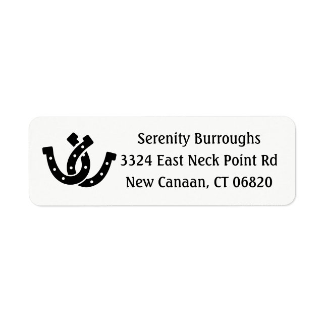 Western Horseshoe Country Horse Farm Wedding Label (Front)