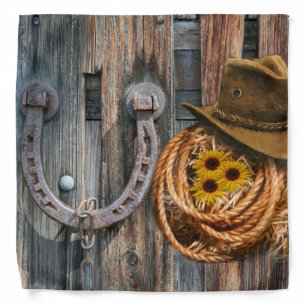 Western Horseshoe Cowboy Hat Lasso Bandana