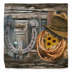 Western Horseshoe Cowboy Hat Lasso Bandana