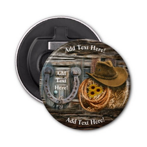 Western Horseshoe Cowboy Hat Lasso Bottle Opener