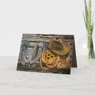 Western Horseshoe Cowboy Hat Lasso Invitation