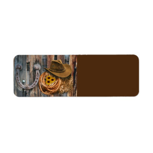 Western Horseshoe Cowboy Hat Lasso Label