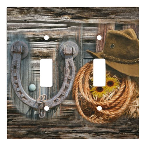 Western Horseshoe Cowboy Hat Lasso Light Switch Cover