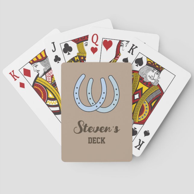 Western Horseshoe Personalized Playing Cards  (Back)