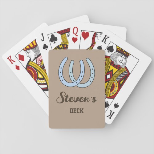 Western Horseshoe Personalized Playing Cards 