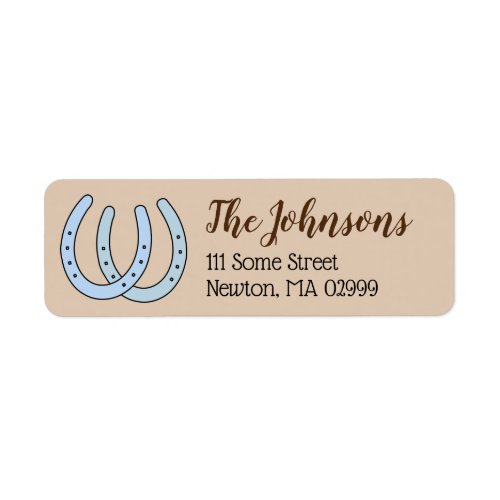 Western Horseshoe Return Address Label