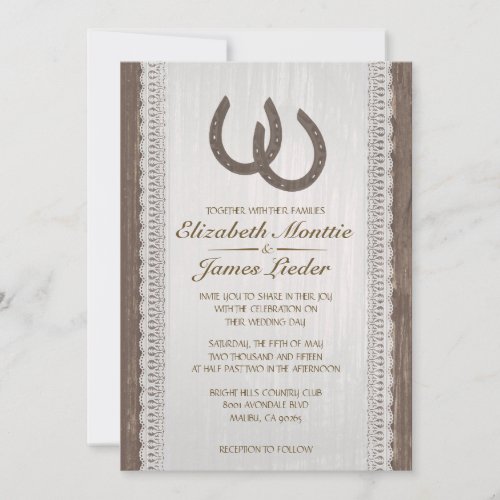 Western Horseshoe Wedding Invitations