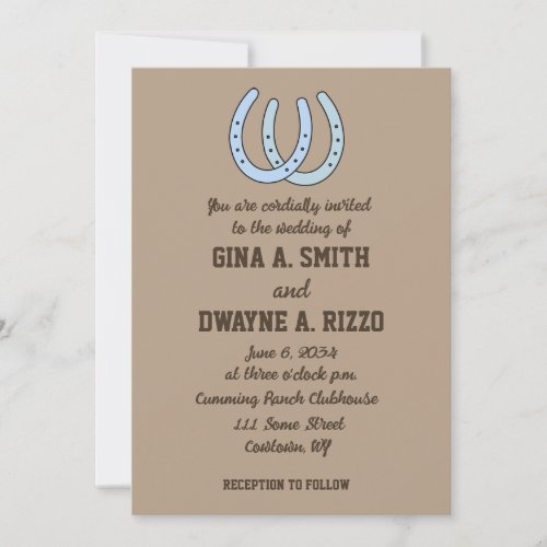 Western Horseshoe Wedding Invitations Cowboy