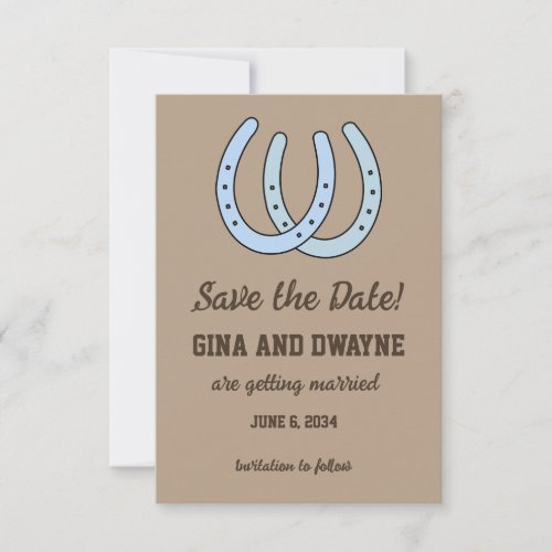Western Horseshoe Wedding Save the Date Card