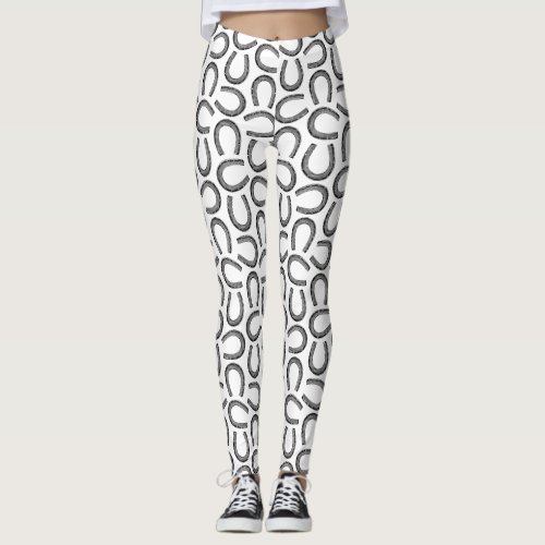 Western Horseshoes CUSTOM BACKGROUND COLOR Leggings