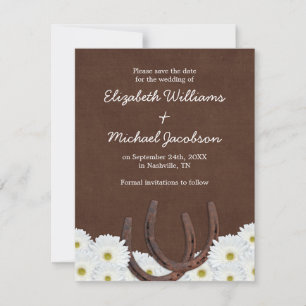 Western Horseshoes Save the Date Announcement