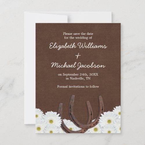 Western Horseshoes Save the Date Announcement