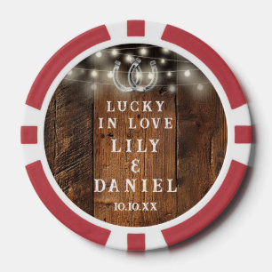 Western Horseshoes String Lights Wedding Poker Chips
