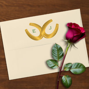 Western Horseshoes Wedding Envelope