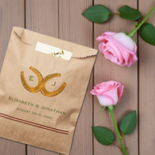 Western Horseshoes Wedding Favor Bag