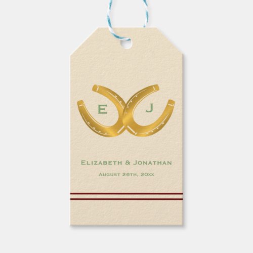 Western Horseshoes Wedding Gift Tags