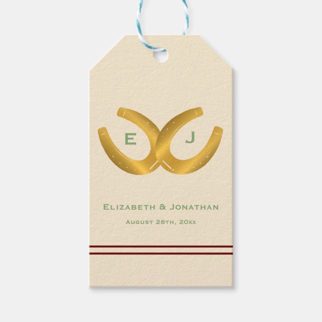 Western Horseshoes Wedding Gift Tags (Front)