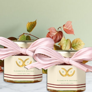 Western Horseshoes Wedding Honey Jar Favors