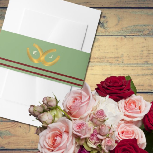 Western Horseshoes Wedding Invitation Belly Band (Creator Uploaded)