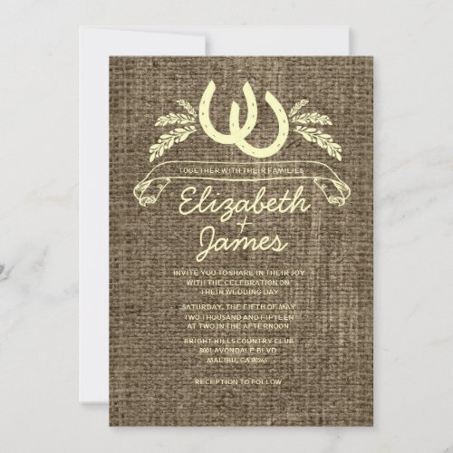 Western Horseshoes Wedding Invitations