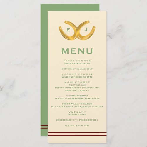 Western Horseshoes Wedding Menu