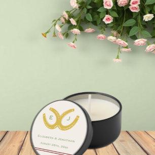 Western Horseshoes Wedding Mini Candle Favors