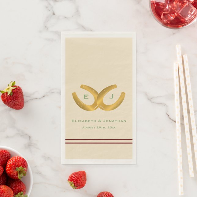 Western Horseshoes Wedding Paper Guest Towels (Insitu)