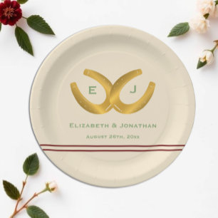 Western Horseshoes Wedding Paper Plates