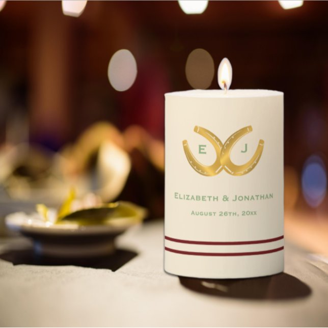 Western Horseshoes Wedding Pillar Candle (Creator Uploaded)