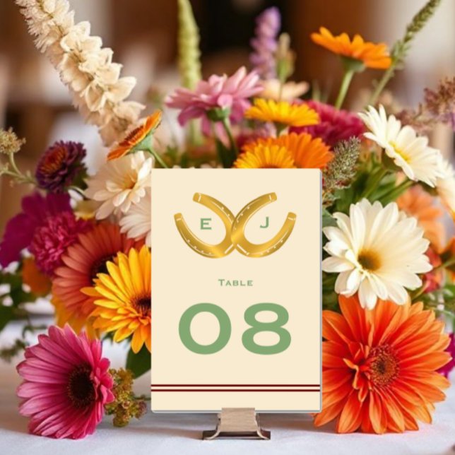 Western Horseshoes Wedding Table Number (Creator Uploaded)