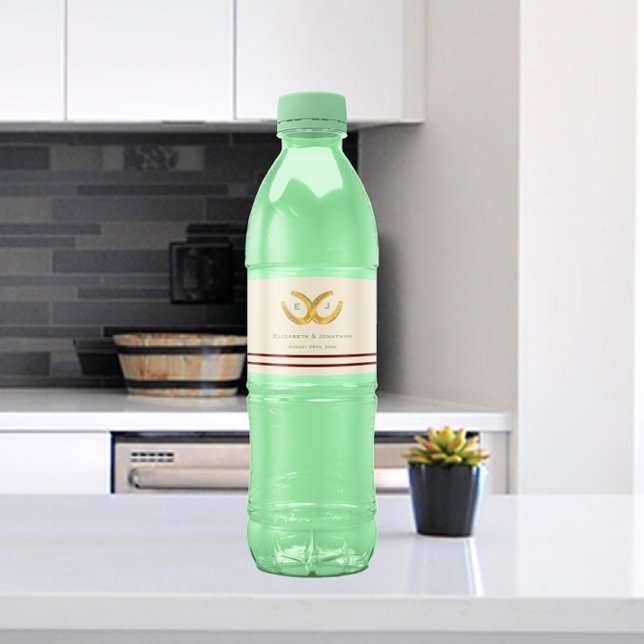 Western Horseshoes Wedding Water Bottle Label (Creator Uploaded)