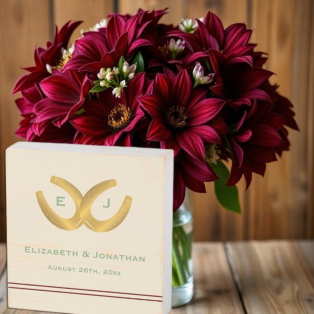 Western Horseshoes Wedding Wooden Box Sign (Creator Uploaded)
