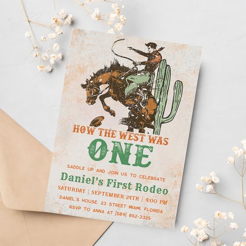 Western How The West Was One 1st Birthday Invitation