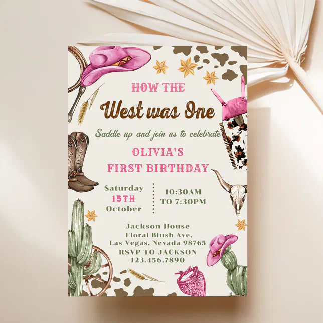 Western How The West Was One Rodeo 1st Birthday Invitation | Zazzle