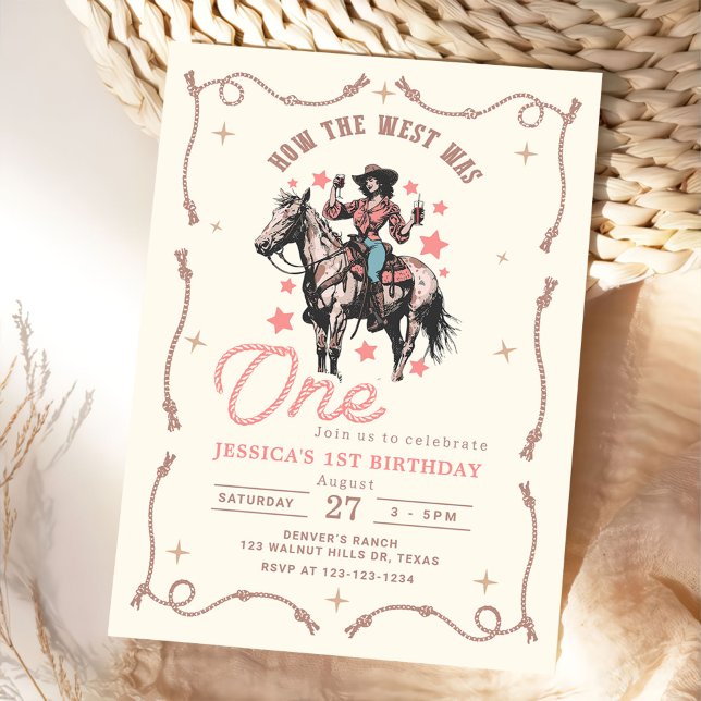 Western How The West Was One Rodeo 1st Birthday Invitation (Creator Uploaded)