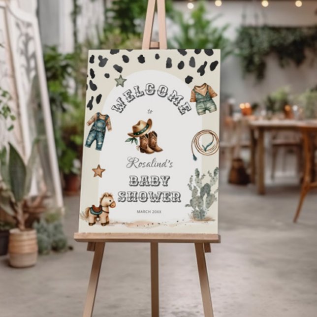Western Howdy Baby Cowboy Baby Shower Welcome Foam Board (Creator Uploaded)