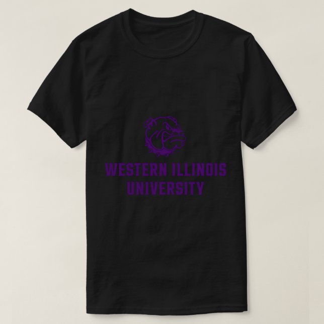 Western Illinois Leathernecks Icon Logo Officially T-Shirt (Design Front)