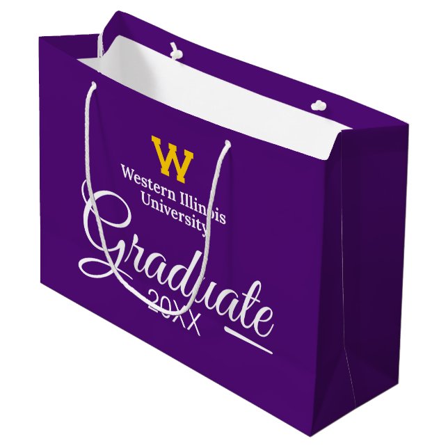 Western Illinois University | Graduation Large Gift Bag (Front Angled)