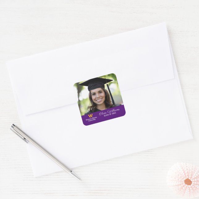 Western Illinois University | Graduation Square Sticker (Envelope)