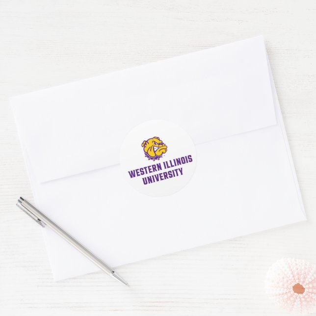 Western Illinois University Leathernecks Classic Round Sticker (Envelope)
