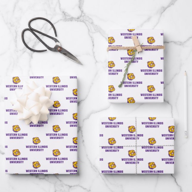 Western Illinois University Leathernecks Wrapping Paper Sheets (Front)