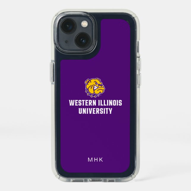 Western Illinois University | Monogram Speck iPhone 13 Case (Front)