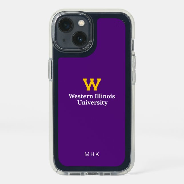 Western Illinois University | Monogram Speck iPhone 13 Case (Front)