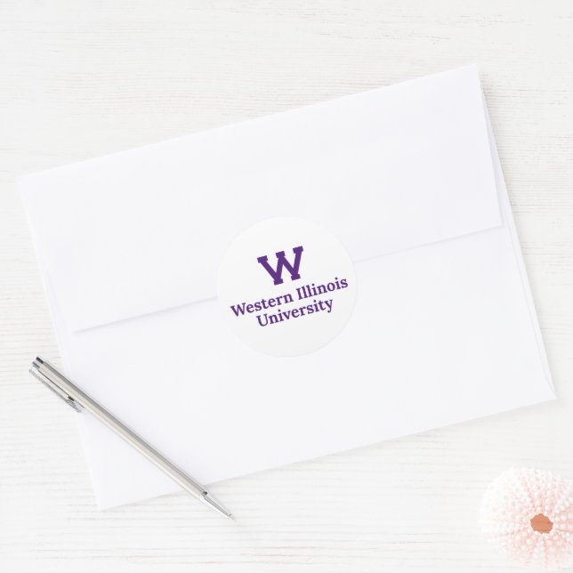 Western Illinois University Wordmark Classic Round Sticker (Envelope)