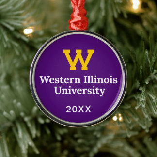 Western Illinois University Wordmark Metal Ornament
